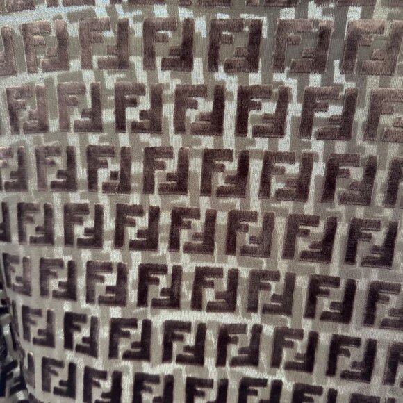 Fendi Jeans Vintage Zucca Velvet Sheer Long Sleeve Shirt Top Size S ? Purple - Picture 4 of 14